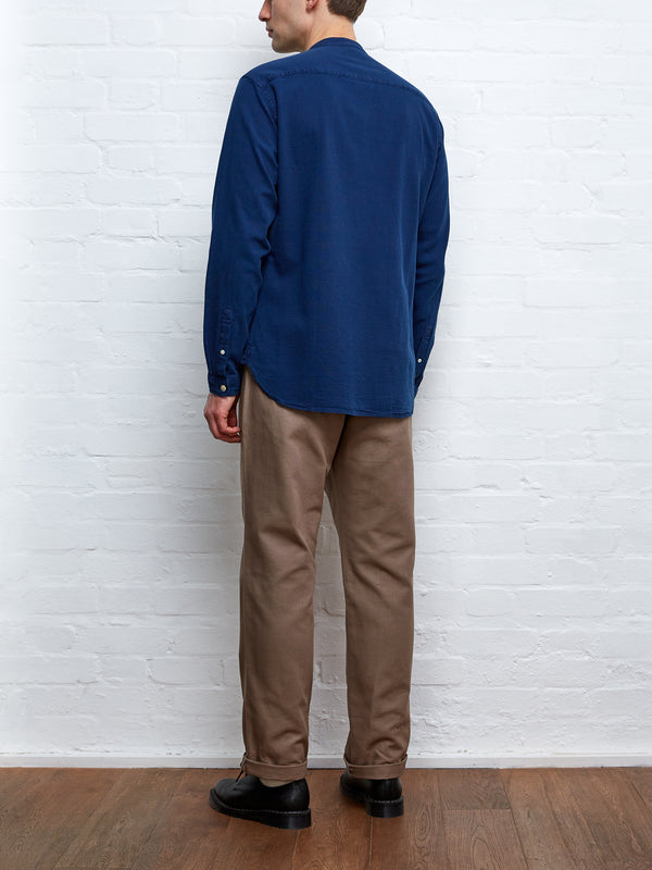 Oliver Spencer Grandad Shirt Kildale Indigo Rinse