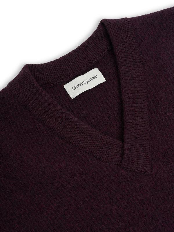 Oliver Spencer Graves V Neck Vest Hartwell Purple