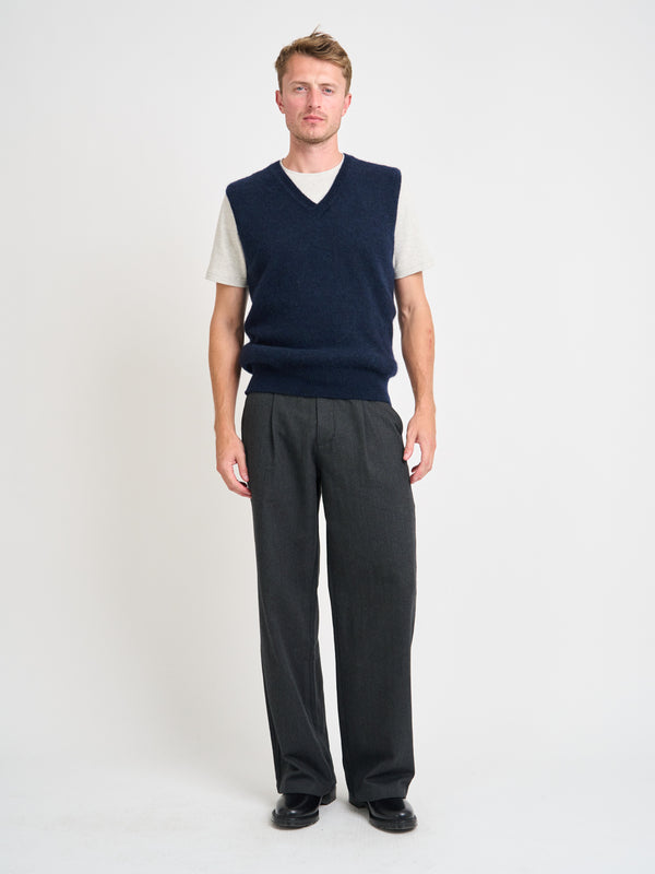 Oliver Spencer Graves V Neck Vest Rosen Navy