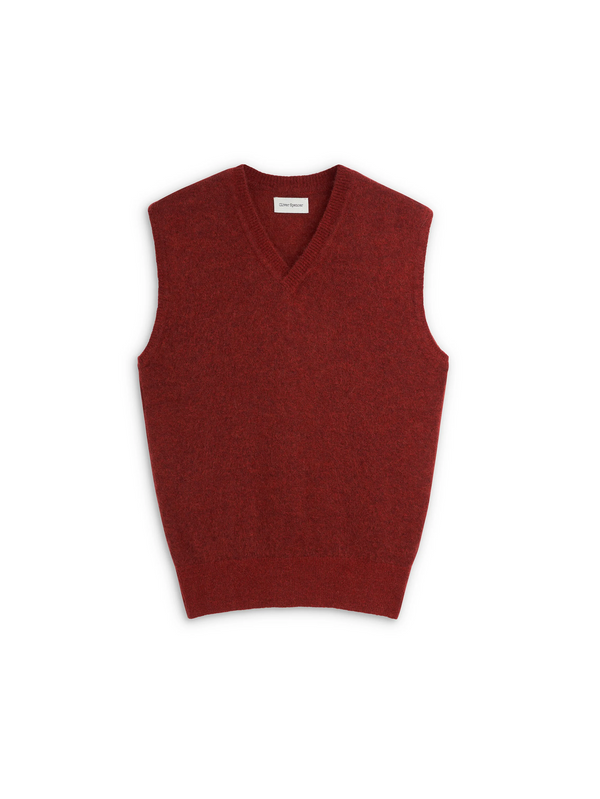 oliver spencer Graves V Neck Vest Rosen Rust