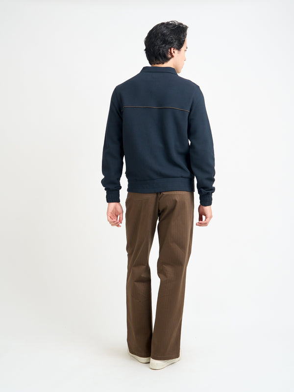 Oliver Spencer Harrison Jersey Jacket Amery Navy