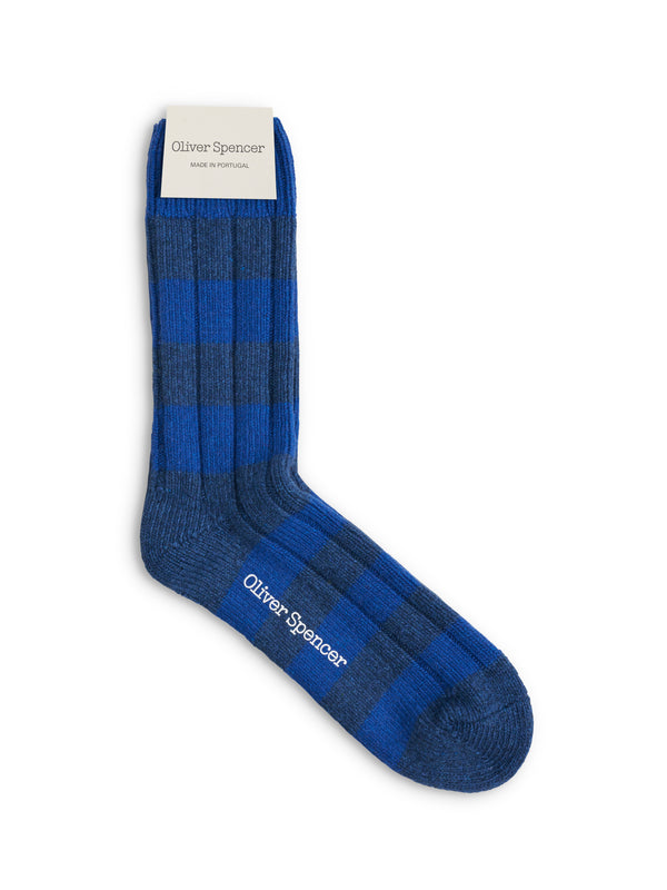 oliver spencer Kenton Socks Glen Blue/Cobalt Blue