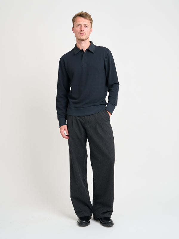 Oliver Spencer Long Sleeve Rugby Top Amery Navy