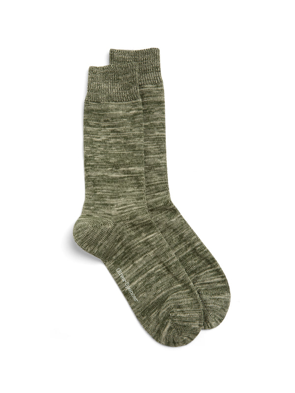 oliver spencer Miller Socks Dodd Green/Cream