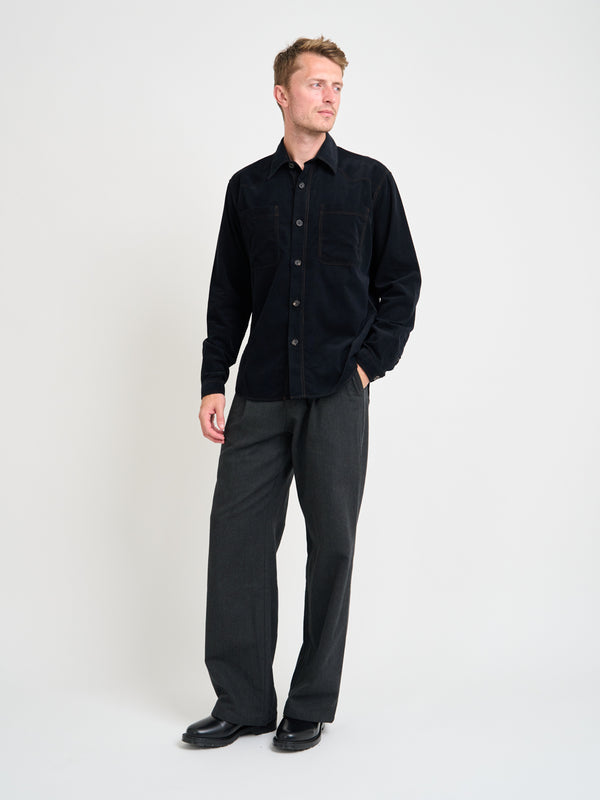 Oliver Spencer Quito Shirt Mersey Cord Black