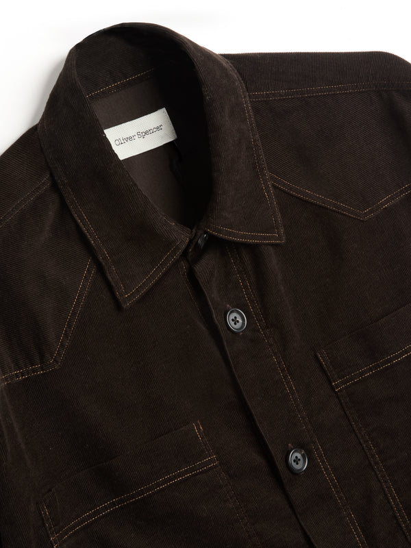 Oliver Spencer Quito Shirt Mersey Cord Brown