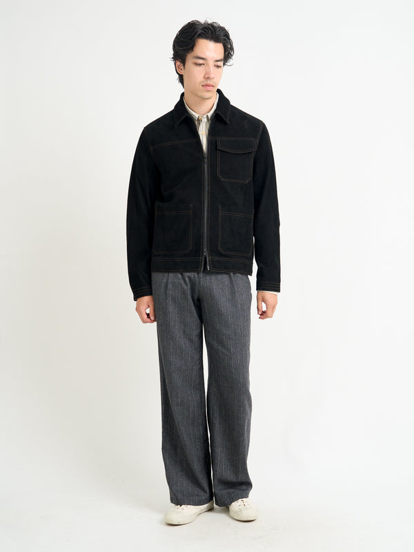 Oliver Spencer Suede Hardwick Jacket Suede Black