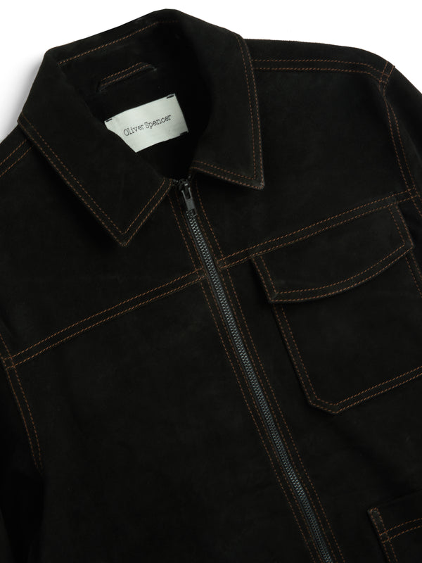 Oliver Spencer Suede Hardwick Jacket Suede Black