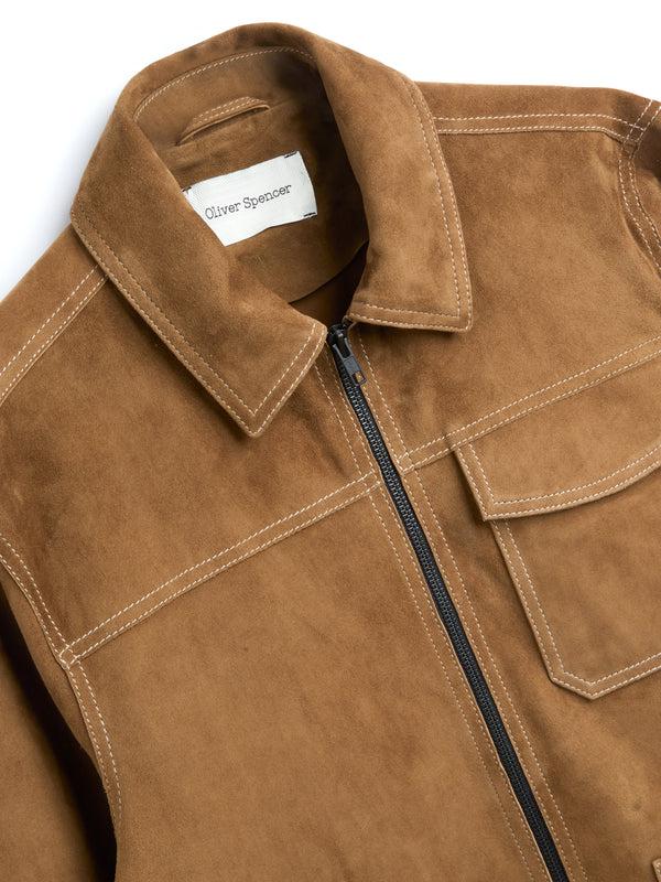 Oliver Spencer Suede Hardwick Jacket Suede Tan