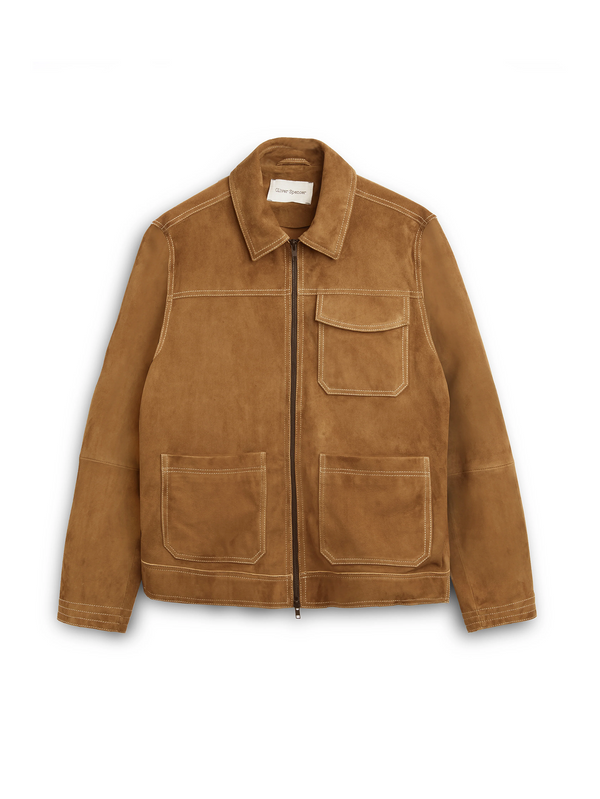 oliver spencer Suede Hardwick Jacket Suede Tan