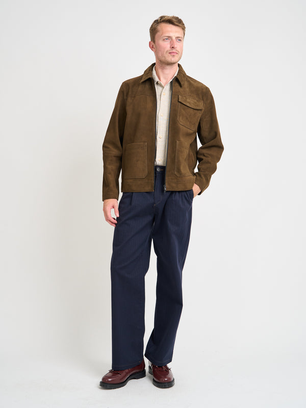 Oliver Spencer Suede Hardwick Jacket Suede Taupe