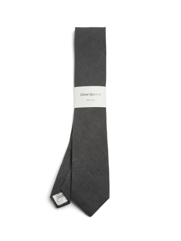 oliver spencer Tie Bleeker Gunmetal Grey