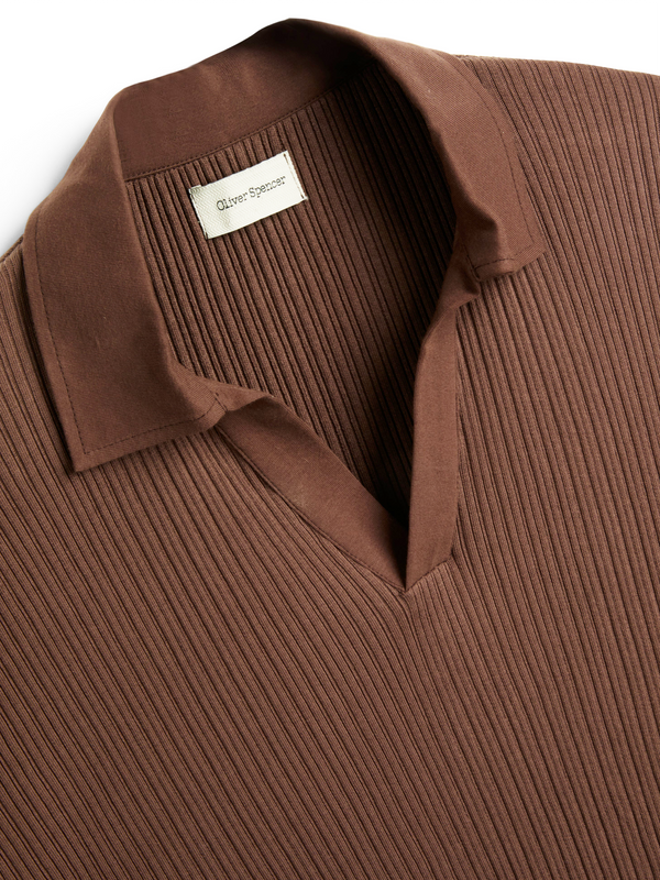 Oliver Spencer Westcott Polo Shirt Sherwin Brown