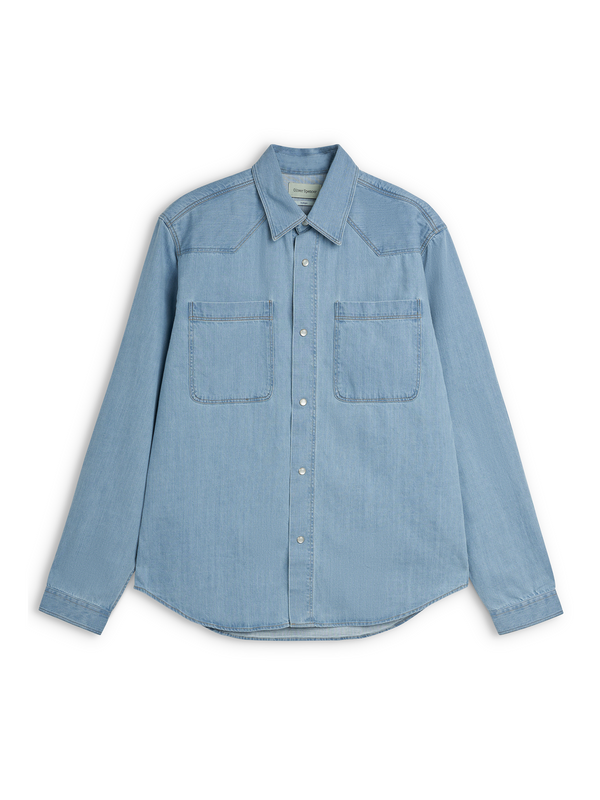 oliver spencer Quito Shirt Mullins Denim Indigo Light