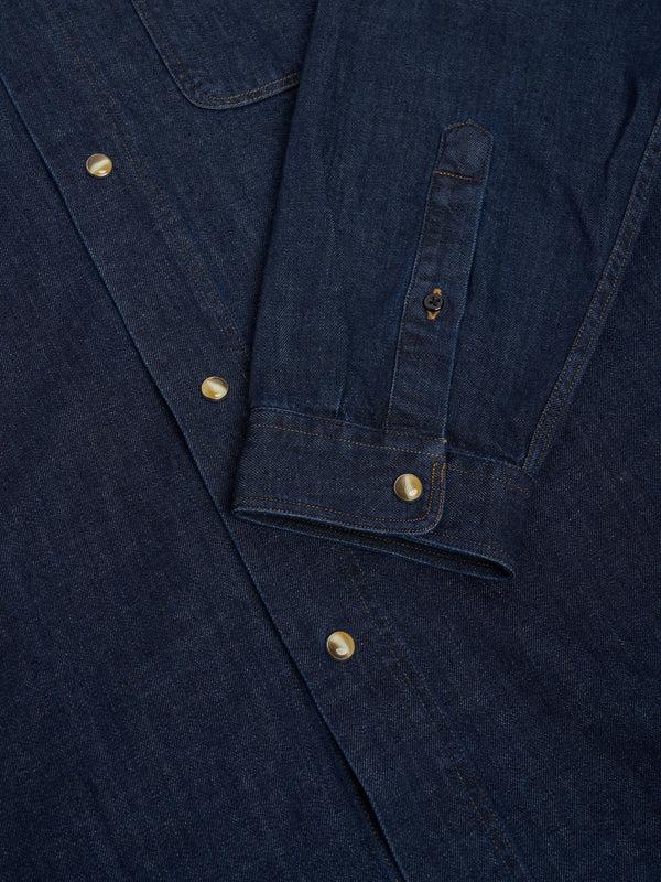 Oliver Spencer Quito Shirt Mullins Denim Indigo Rinse