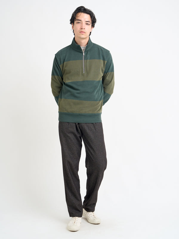 Oliver Spencer Reversible Half Zip Sweatshirt Latimer Green/Moss Green