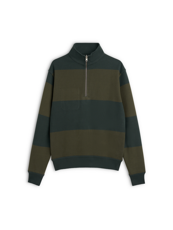 oliver spencer Reversible Half Zip Sweatshirt Latimer Green/Moss Green