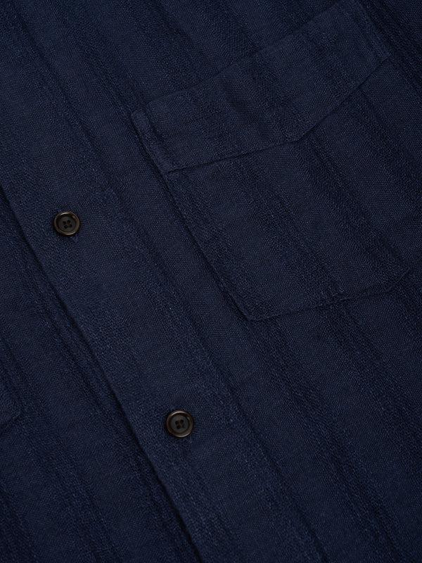 Oliver Spencer Santiago Short Sleeve Shirt Arnold Navy