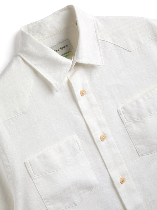 Oliver Spencer Santiago Short Sleeve Shirt Lennon Cream