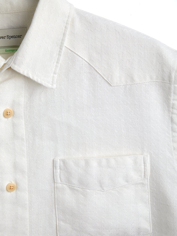 Oliver Spencer Santiago Short Sleeve Shirt Lennon Cream