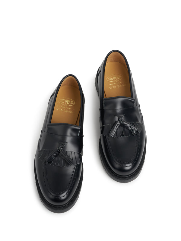 Oliver Spencer Solovair X Oliver Spencer Black Hi Shine Leather Tassel Loafer