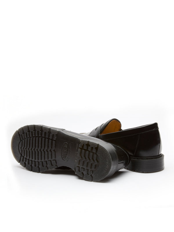 Oliver Spencer Solovair X Oliver Spencer Penny Loafer Black Hi Shine Leather Stitch