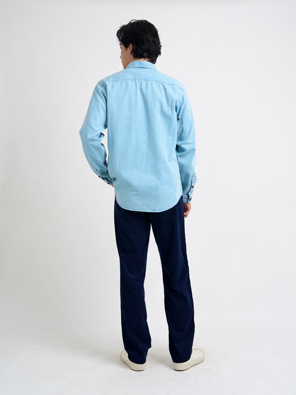 Oliver Spencer Treviscoe Shirt Mullins Denim Indigo Light