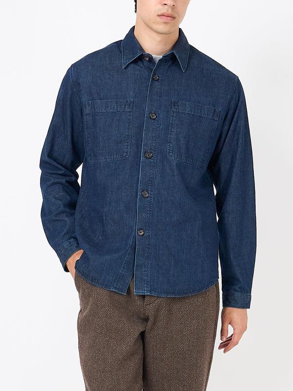 Oliver Spencer Treviscoe Shirt Mullins Denim Indigo Rinse