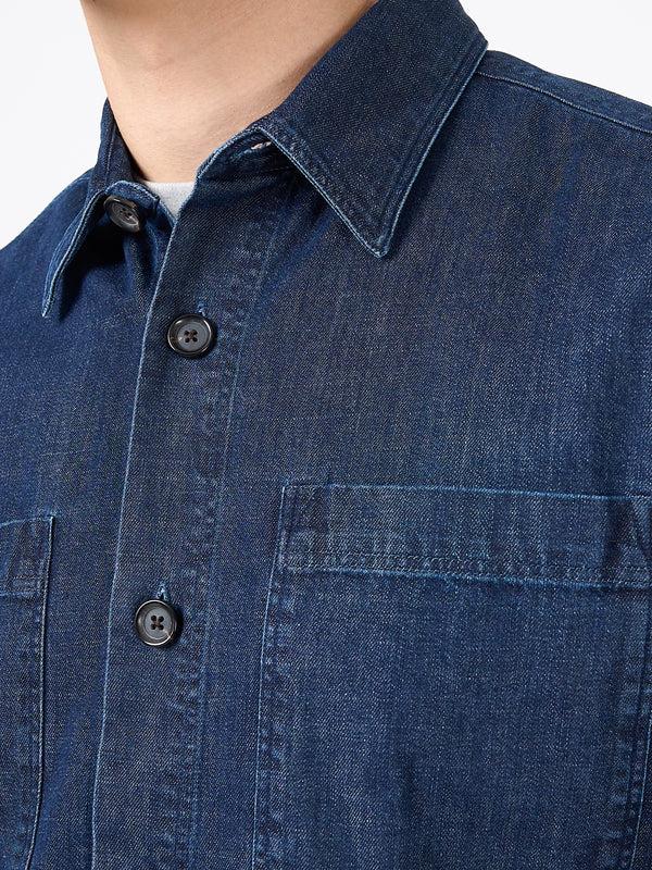 Oliver Spencer Treviscoe Shirt Mullins Denim Indigo Rinse