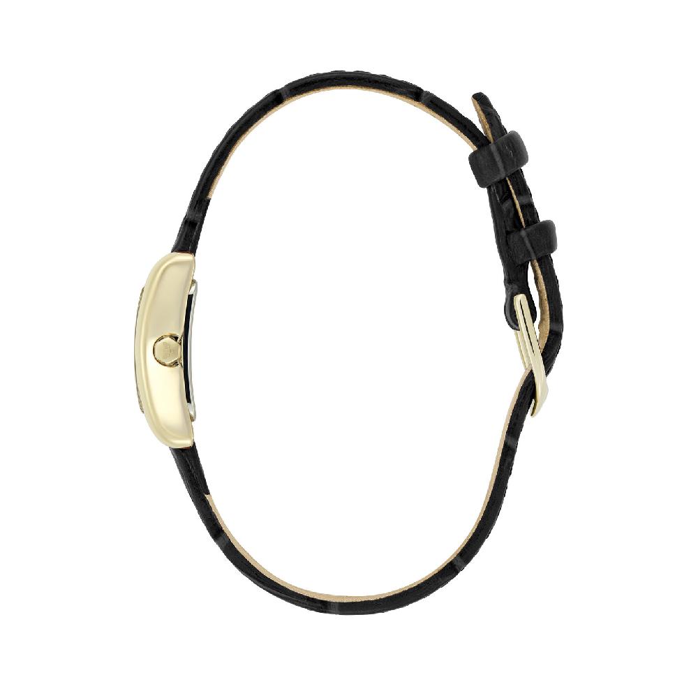 Olivia Burton 16mm Mini Grove Gold & Black Croc Leather Strap Watch
