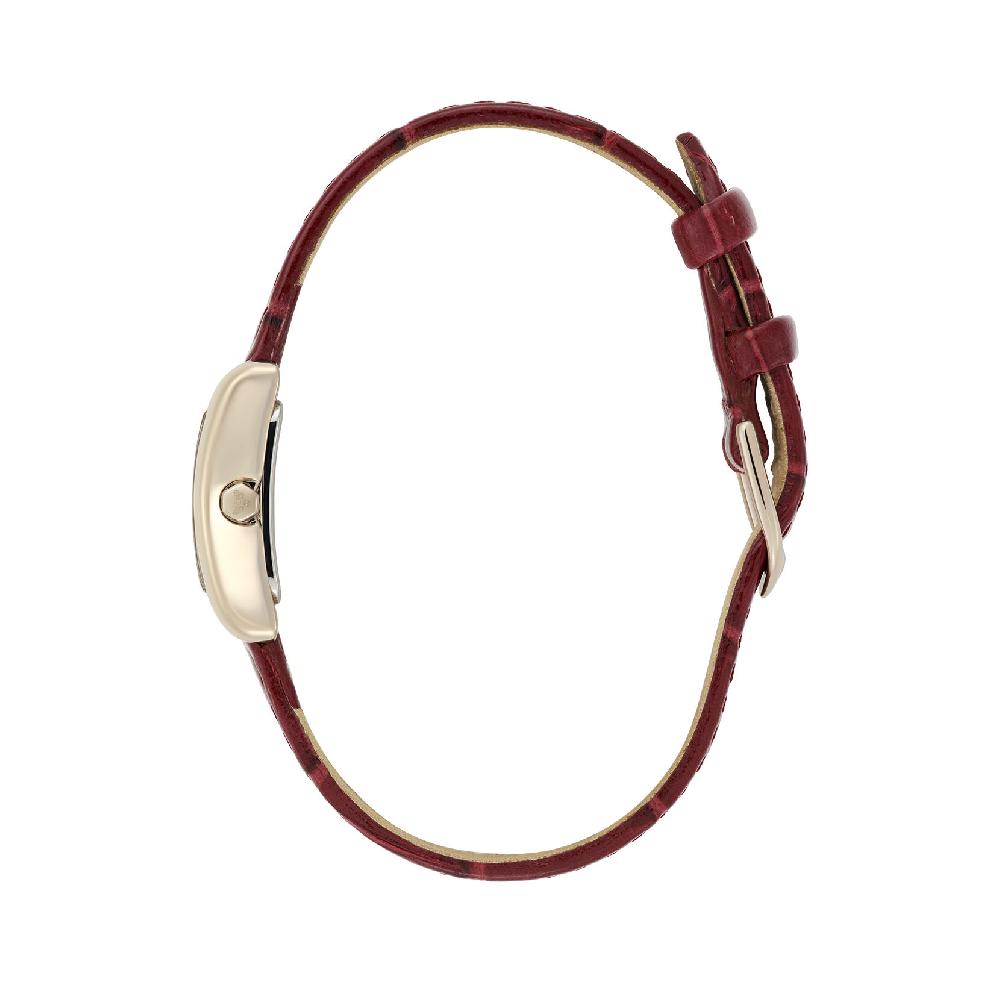 Olivia Burton 16mm Mini Grove Rose Gold & Cherry Croc Leather Strap Watch