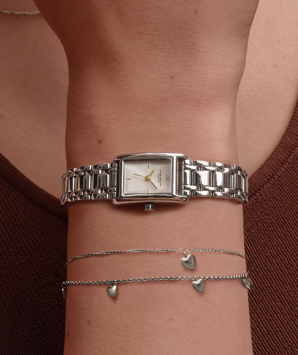 Olivia Burton 16mm Mini Grove White & Silver Bracelet Watch
