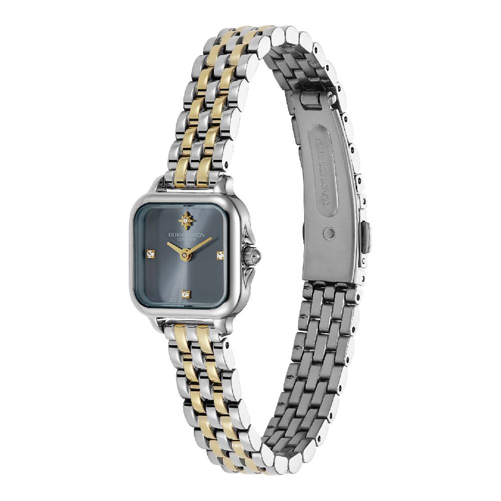 Olivia Burton 20mm Mini Grosvenor Chalk Blue & Two Tone Bracelet Watch