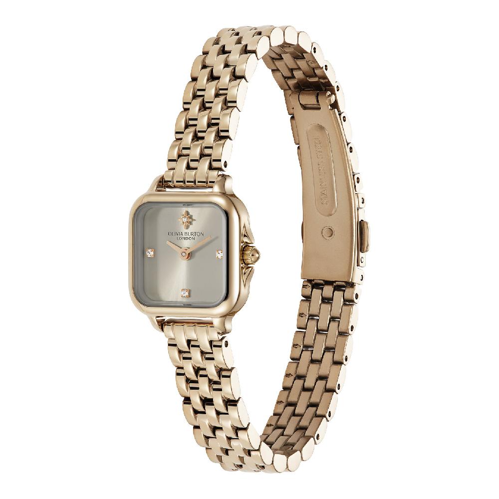 Olivia Burton 20mm Mini Grosvenor Earl Grey & Rose Gold Bracelet Watch
