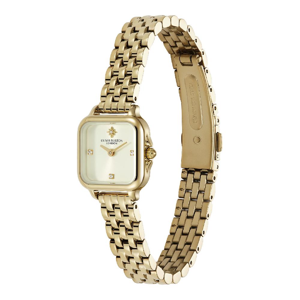 Olivia Burton 20mm Mini Grosvenor Ivory & Gold Bracelet Watch