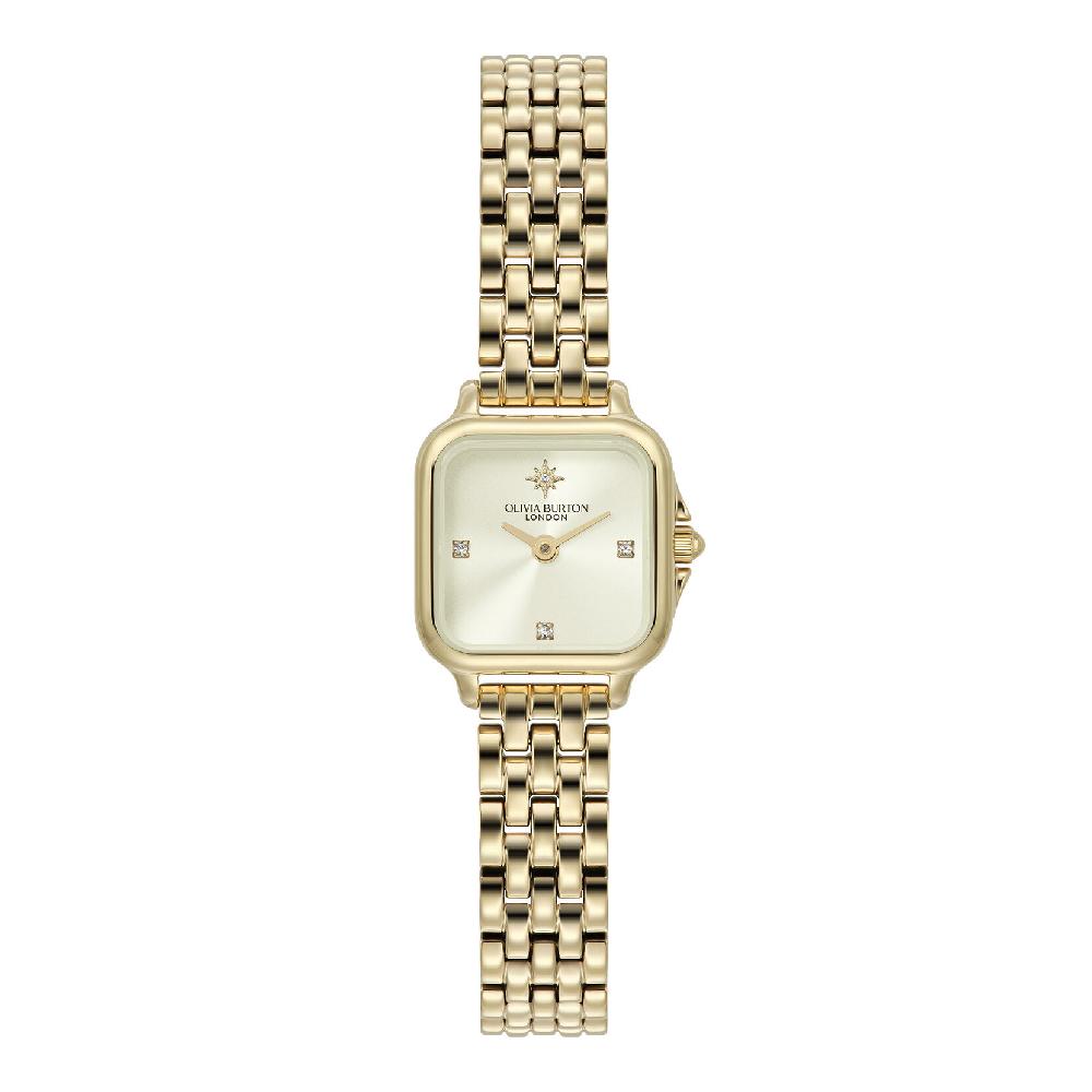 olivia burton 20mm Mini Grosvenor Ivory & Gold Bracelet Watch