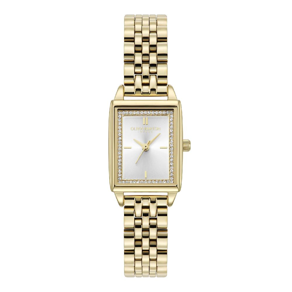 olivia burton 21mm Rectangle White & Gold Bracelet Watch
