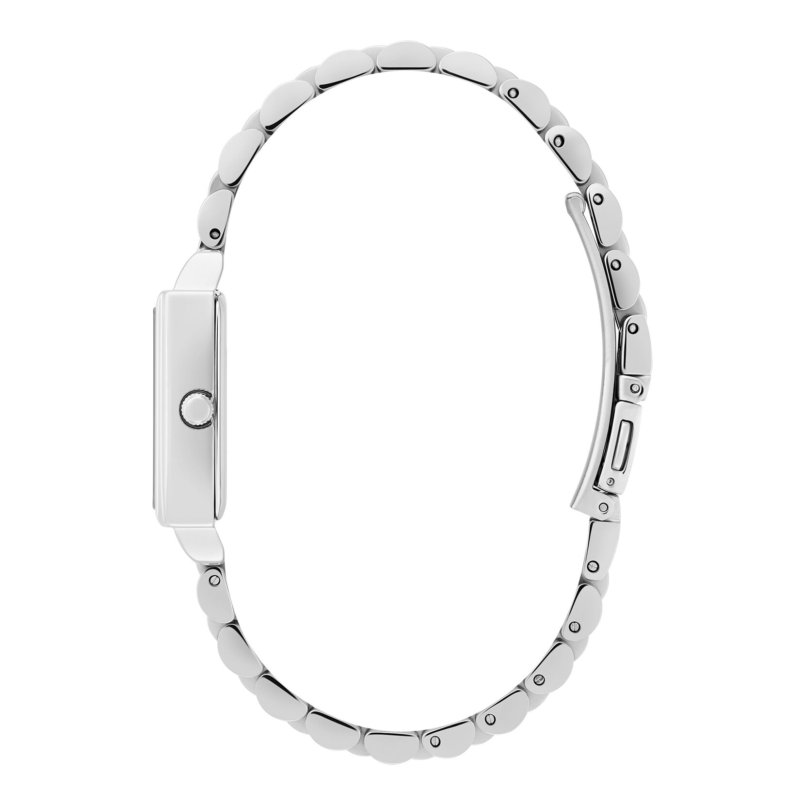 Olivia Burton 21mm Rectangle White & Silver Bracelet Watch