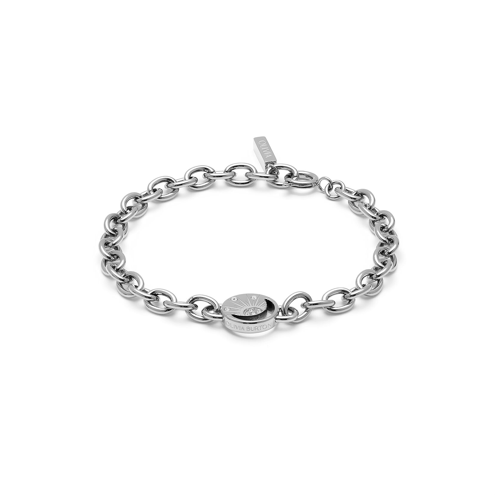 Olivia Burton 23mm Grove Dove Grey & Silver Bracelet Watch & Celestial Sun Bracelet Gift Set