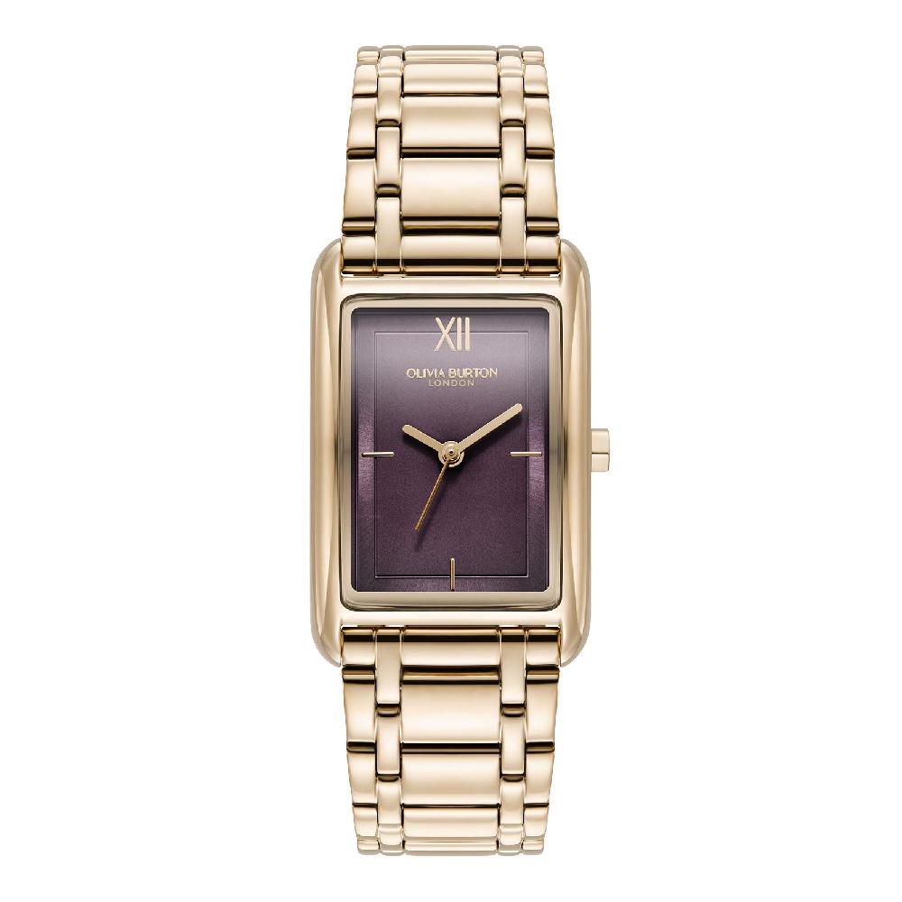 olivia burton 23mm Grove Midnight Plum & Rose Gold Bracelet Watch