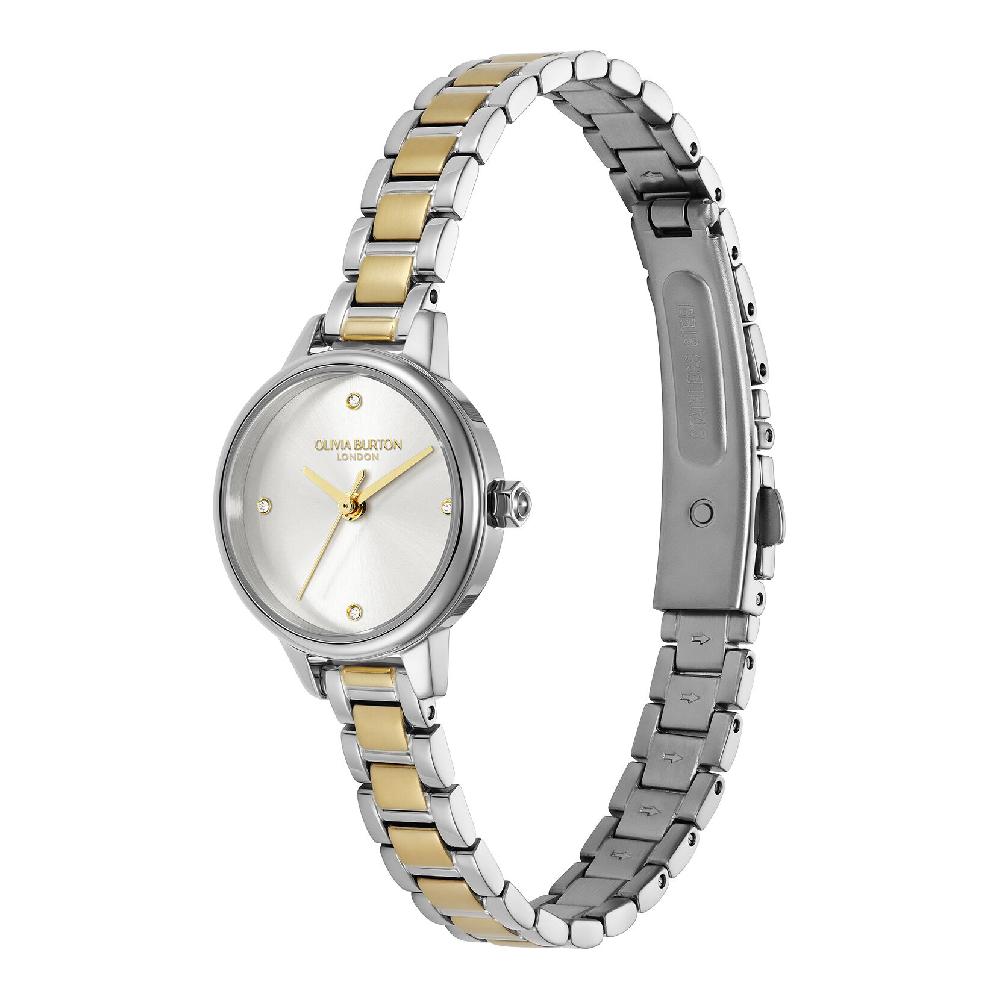 Olivia Burton 23mm Mini White & Two Tone Bracelet Watch