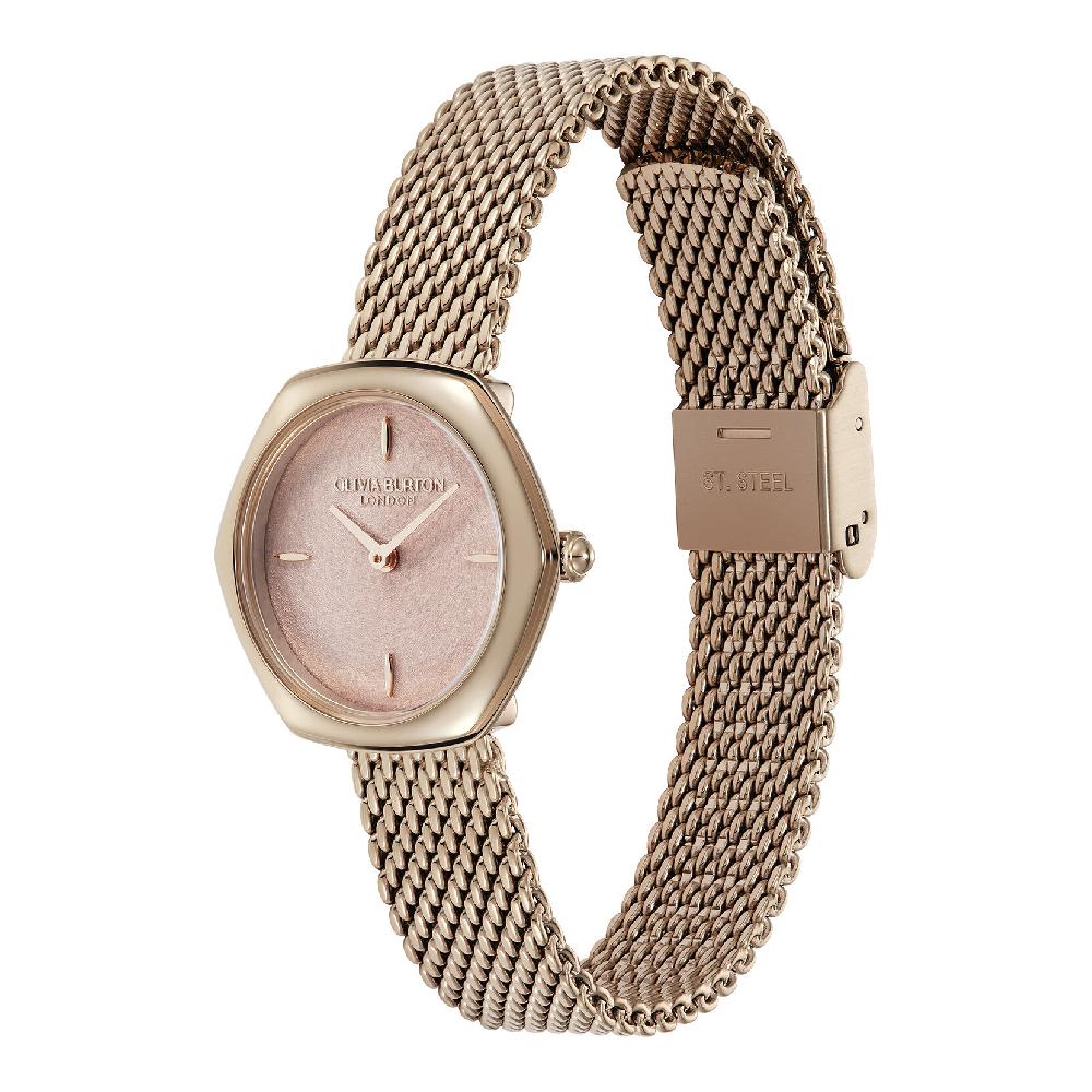 Olivia Burton 28mm Charing Blush & Rose Gold Mesh Watch