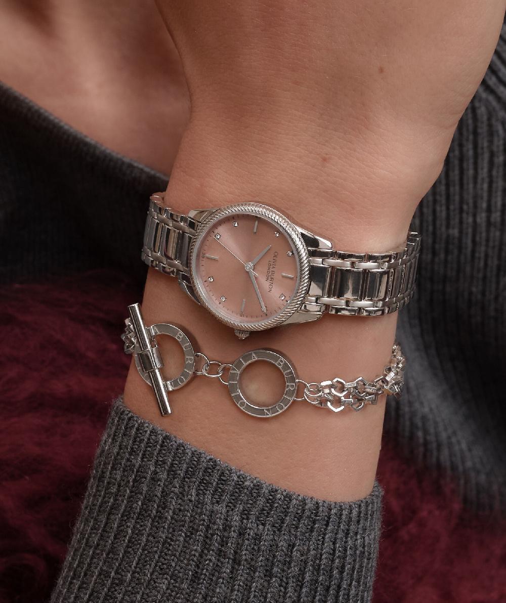 Olivia Burton 28mm Egerton Blush & Silver Bracelet Watch