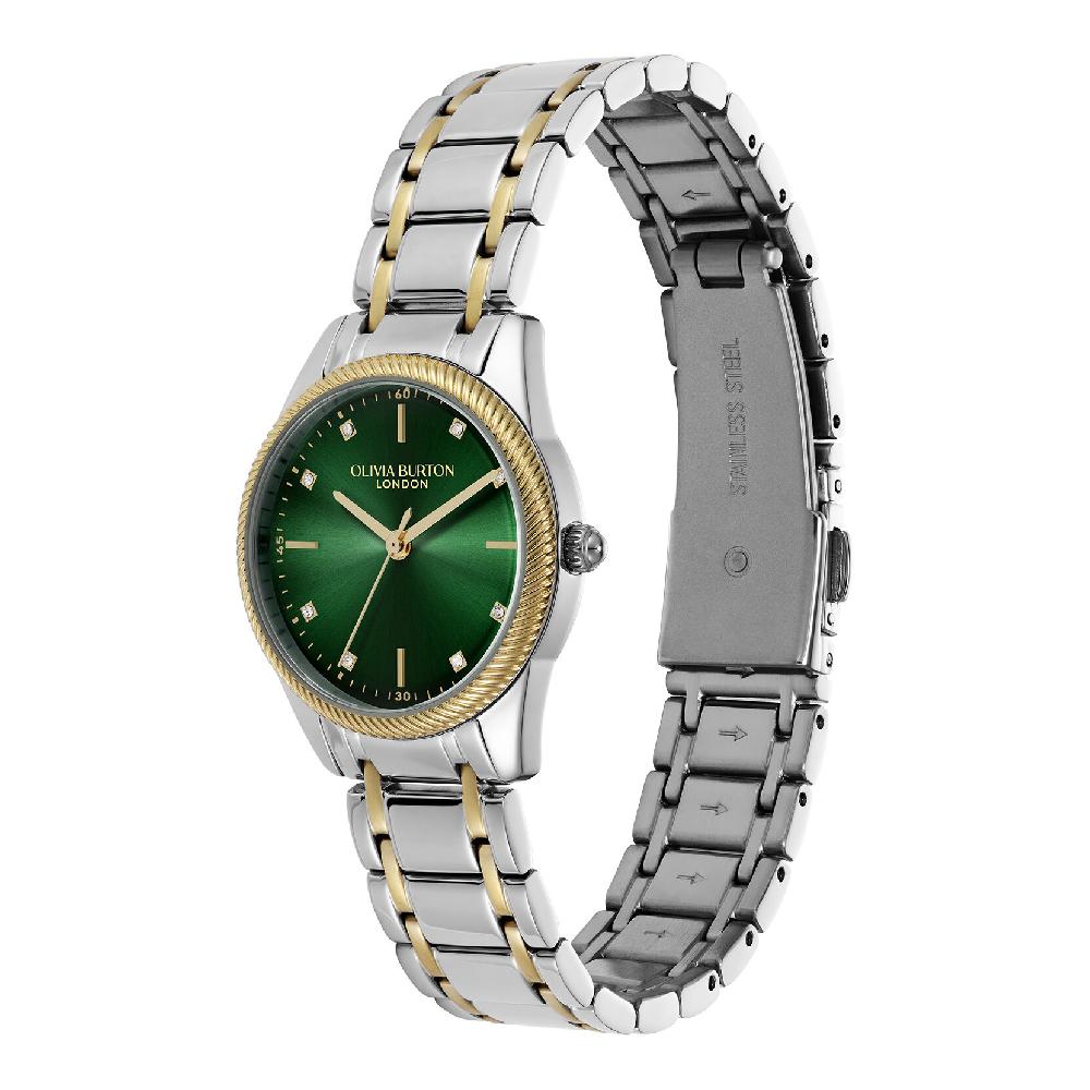 Olivia Burton 28mm Egerton Forest Green & Two Tone Bracelet Watch