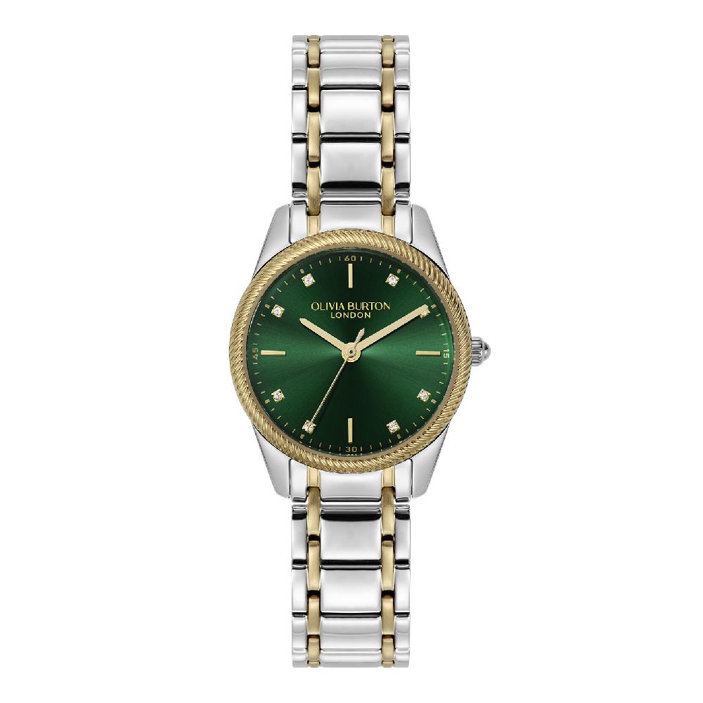 olivia burton 28mm Egerton Forest Green & Two Tone Bracelet Watch