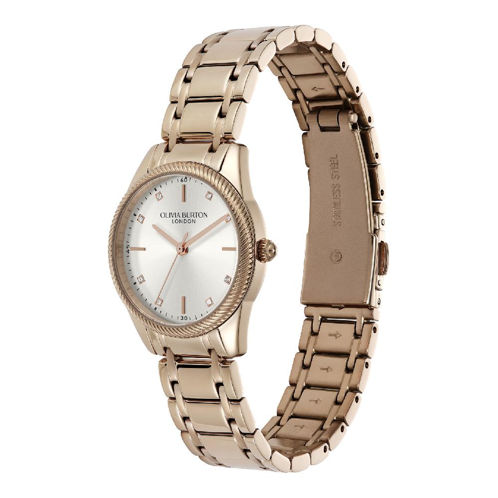 Olivia Burton 28mm Egerton White & Rose Gold Bracelet Watch
