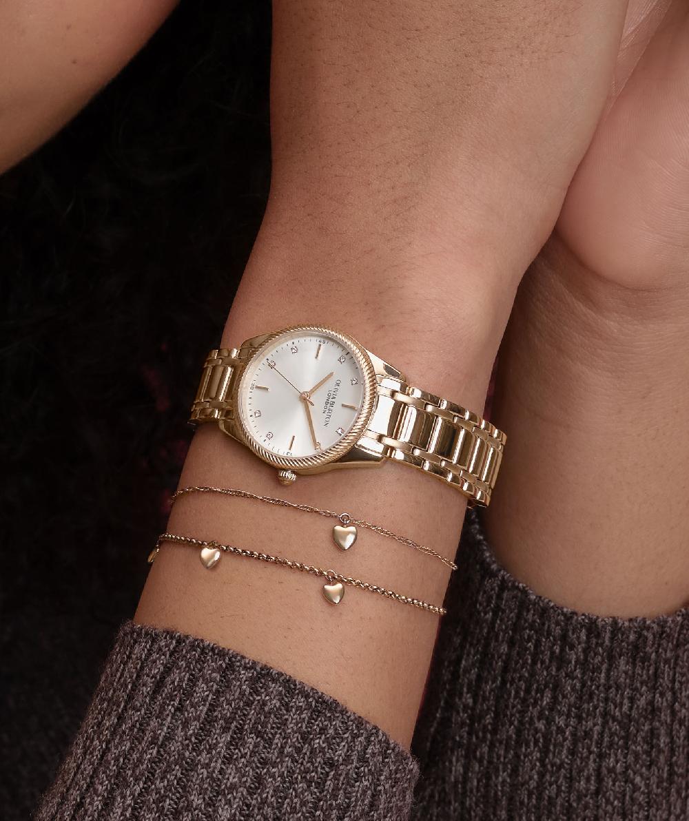 Olivia Burton 28mm Egerton White & Rose Gold Bracelet Watch
