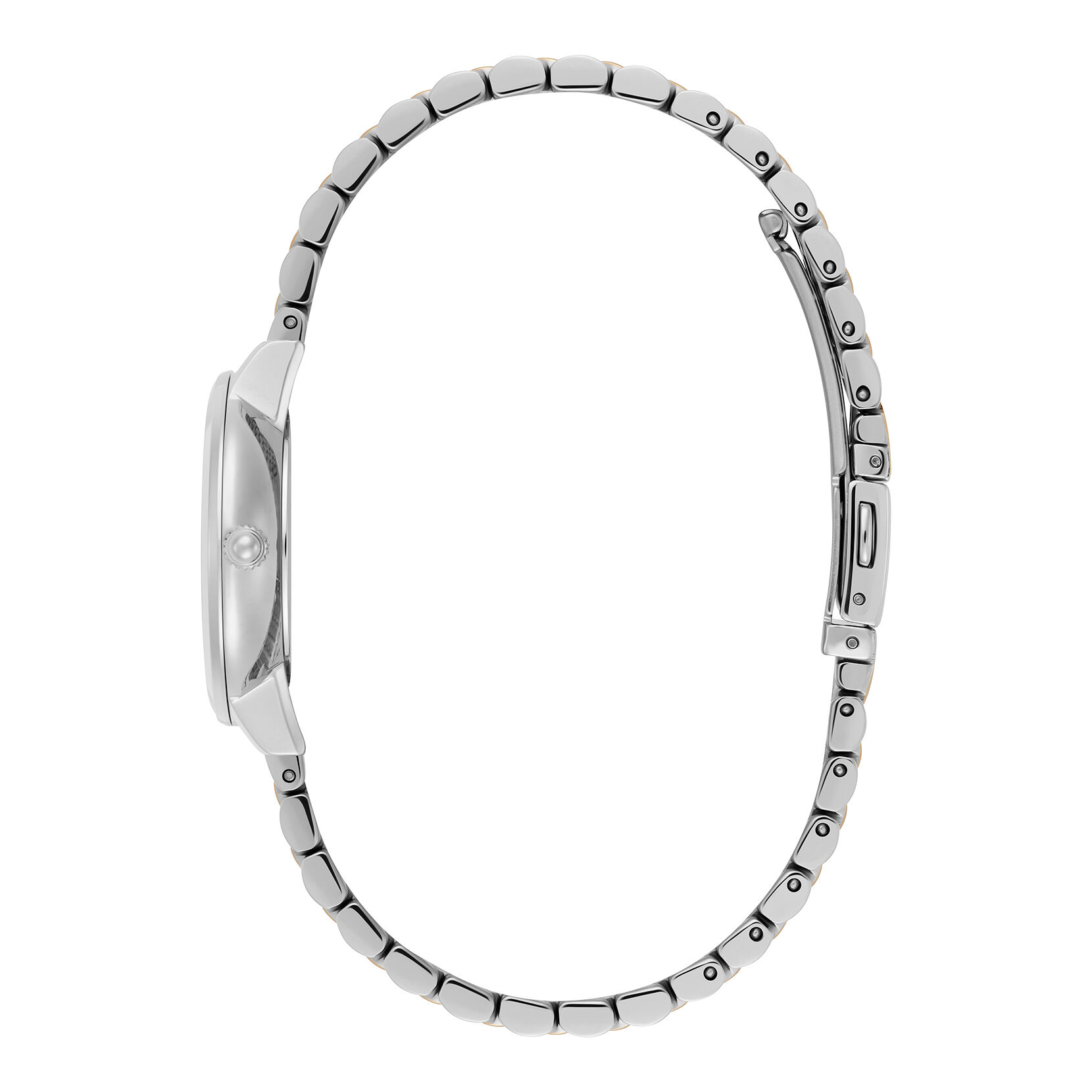 Olivia Burton 28mm Honeycomb Ultra Slim Dove Grey & Two Tone Bracelet Watch