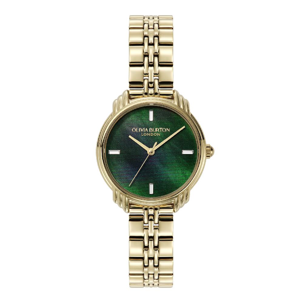 olivia burton 30mm Art Deco 2.0 Forest Green & Gold Bracelet Watch