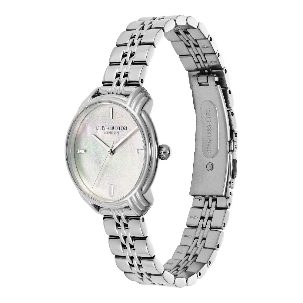 Olivia Burton 30mm Art Deco 2.0 Ivory & Silver Bracelet Watch